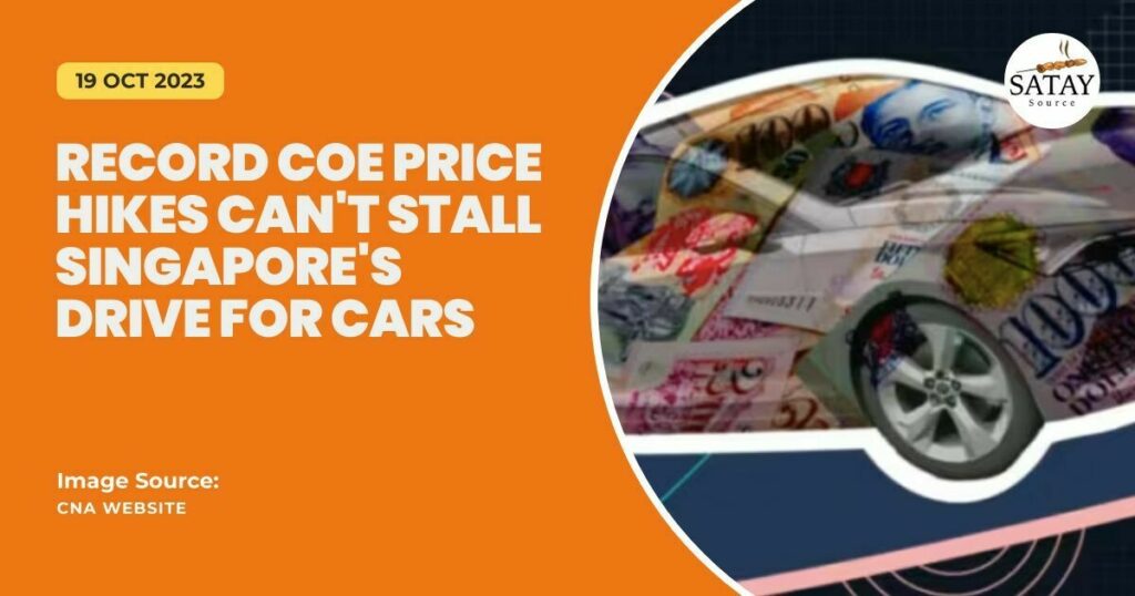 Record COE price hikes cant stall Singapores drive for cars
