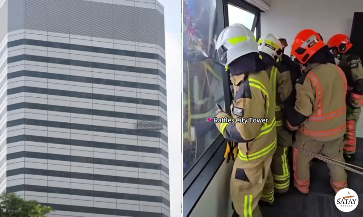 SCDF Conducts High-Rise Rescue After Gondola Tilts at Raffles City Tower