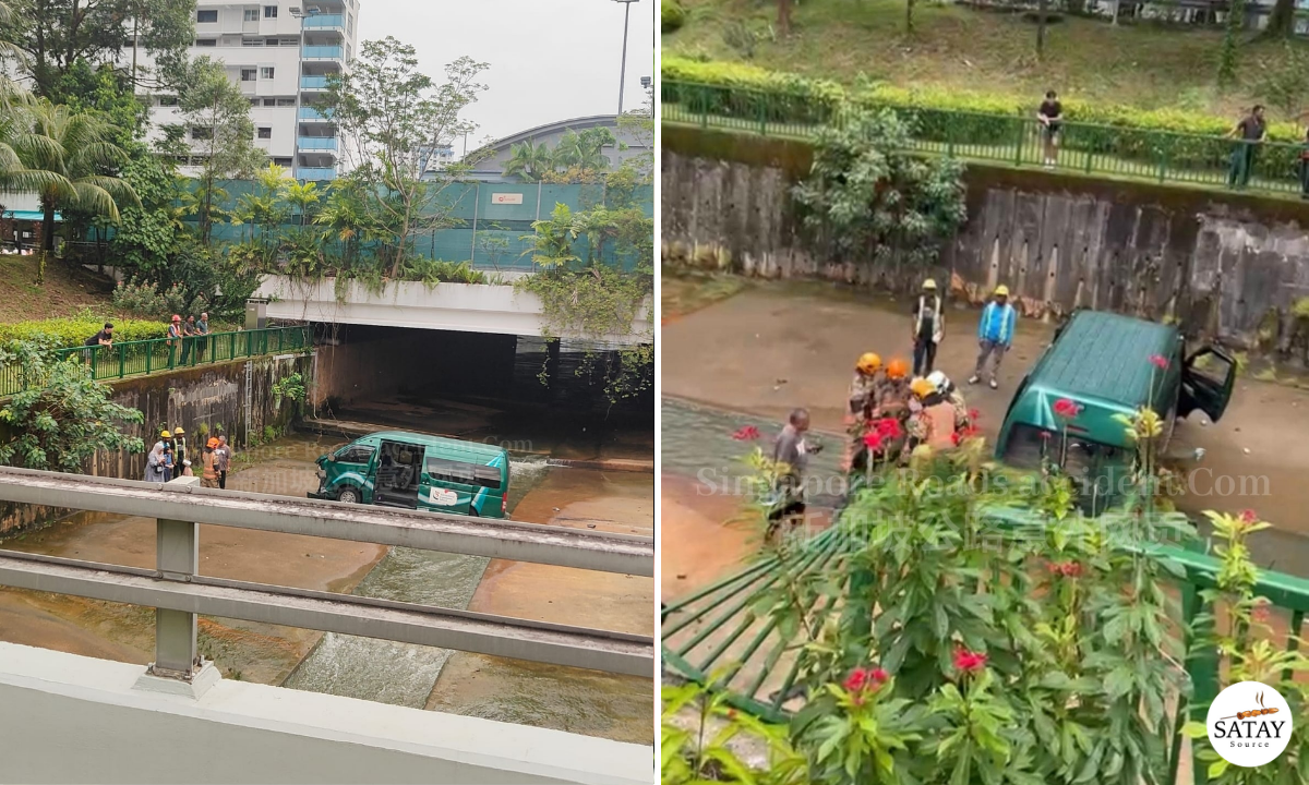 Minibus Plunges into Bukit Panjang Drain, Injuring Three