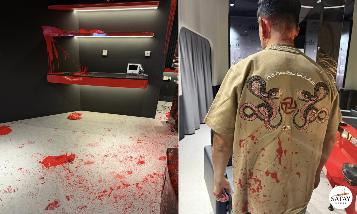 Masked Men Storm JB Hair Salon, Leave Singaporean Covered in Red Paint During Haircut